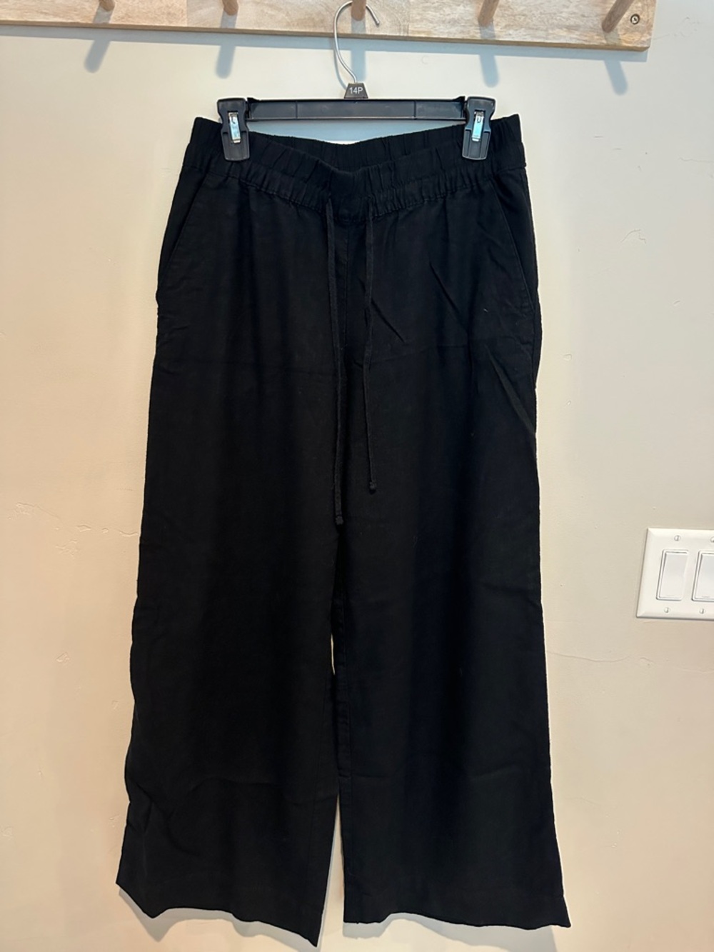 a new day Black Wide-Leg Drawstring Jogger Pants